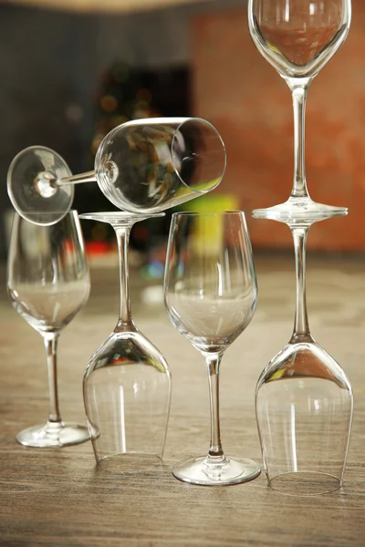 Empty wine glasses — Stock Photo, Image