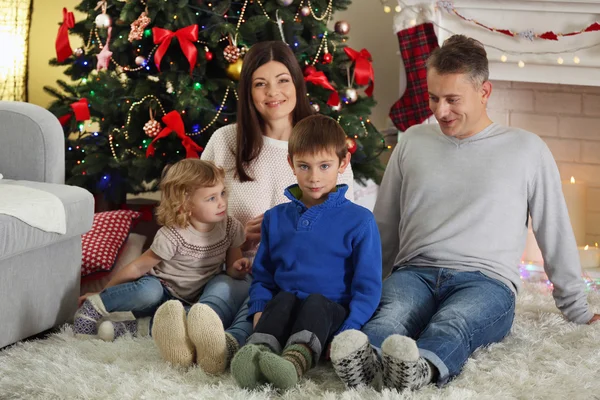 Retrato de família Natal — Fotografia de Stock