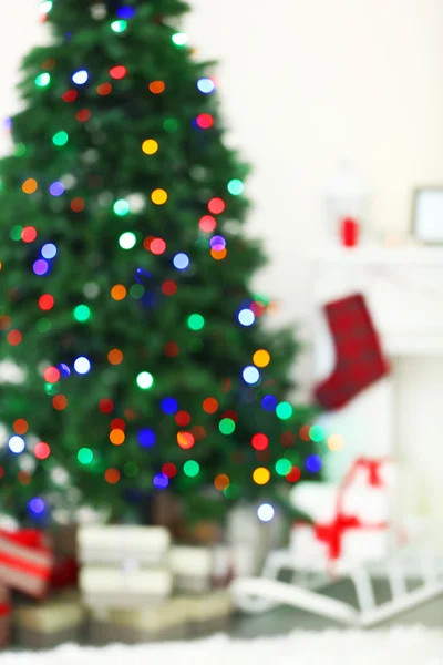 Luces de Navidad en árbol de Navidad — Foto de Stock