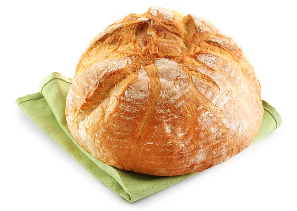 Хліб на серветці ізольовано на білому — стокове фото