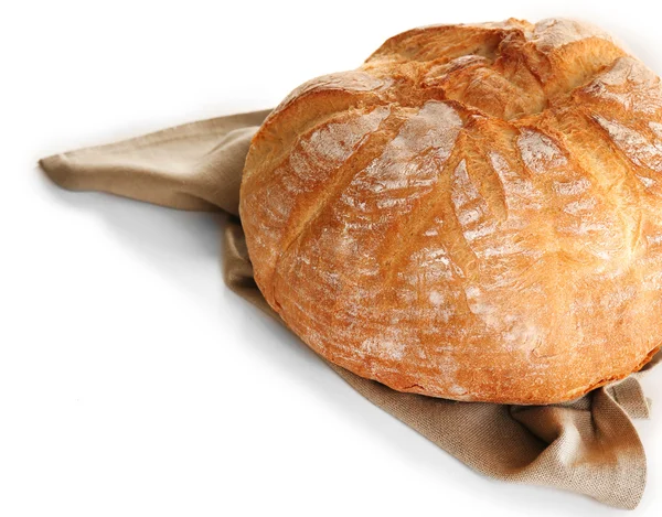 Peçete üzerinde beyaz izole ekmek — Stok fotoğraf