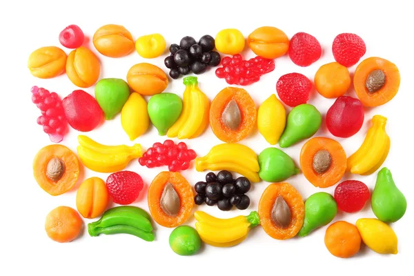 Fruit gelei snoepjes geïsoleerd op wit — Stockfoto