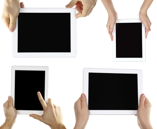 Male hands holding tablet — Stock Photo, Image