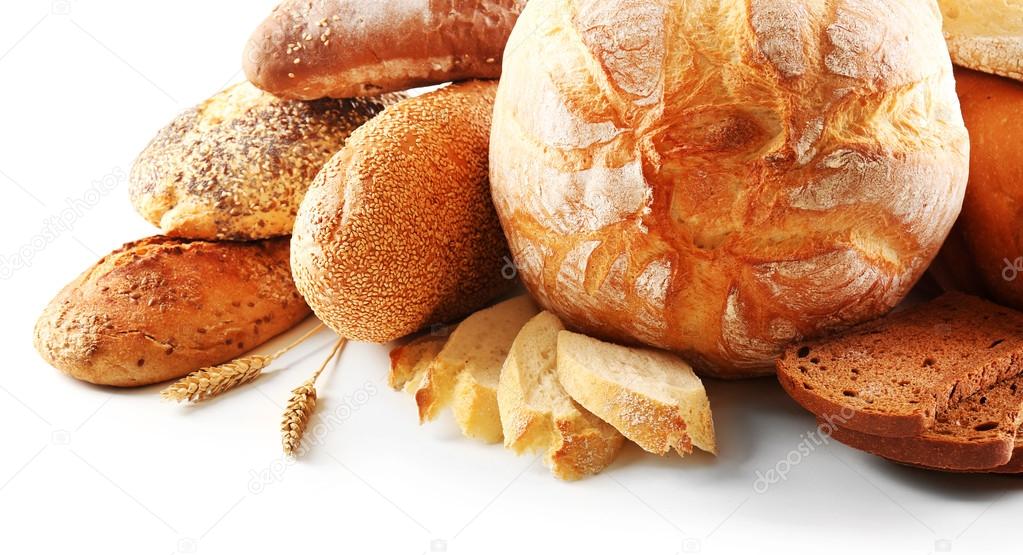 Bread and ears isolated on white