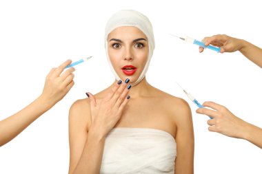 Sargı bezi bir genç kadınla