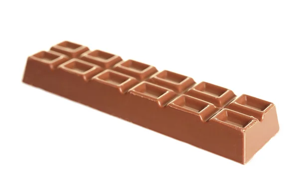 Sabrosa barra de chocolate aislado sobre fondo blanco — Foto de Stock