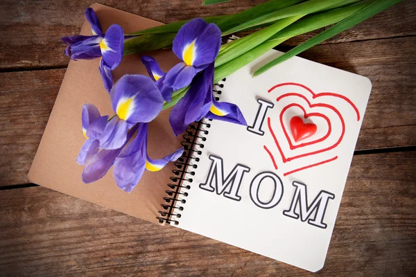 Zápisník zdobené pro den matek — Stock fotografie