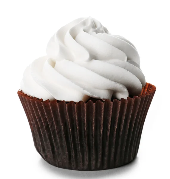 Sabroso cupcake aislado sobre fondo blanco — Foto de Stock