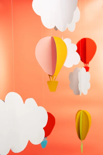 Paper clouds and airships — Stock Photo, Image