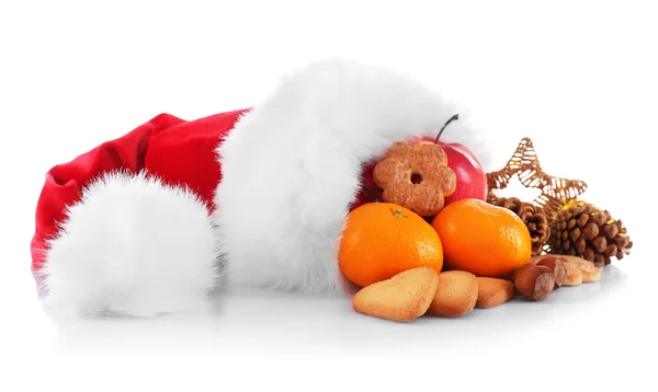 Santa kalap tele karácsonyi ajándékok — Stock Fotó