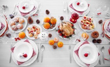 Şükran günü evde için Tablo ayarı