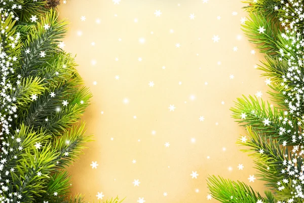 用紙の背景にクリスマスのモミの木を枝します。 — ストック写真