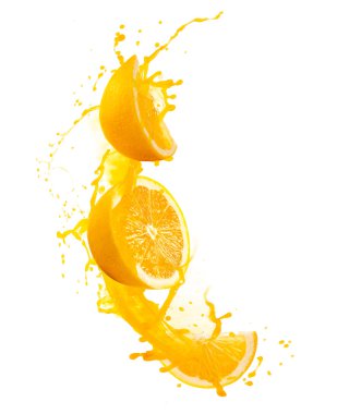 Orange juice splashes clipart
