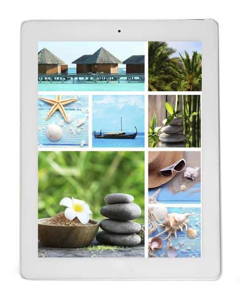 Tablet PC con imágenes de objetos de la naturaleza —  Fotos de Stock
