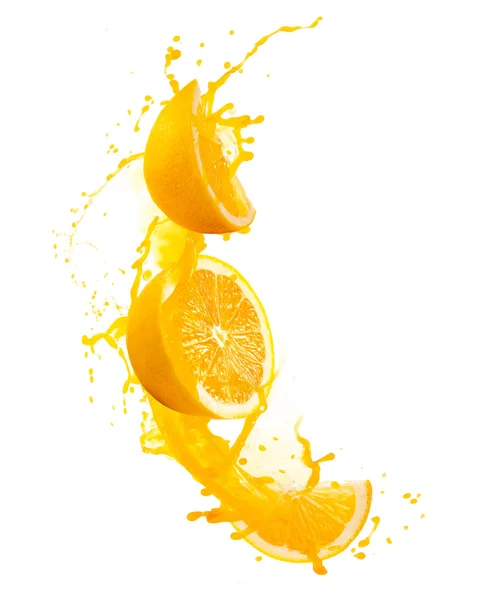 Jus d'orange spatten — Stockfoto