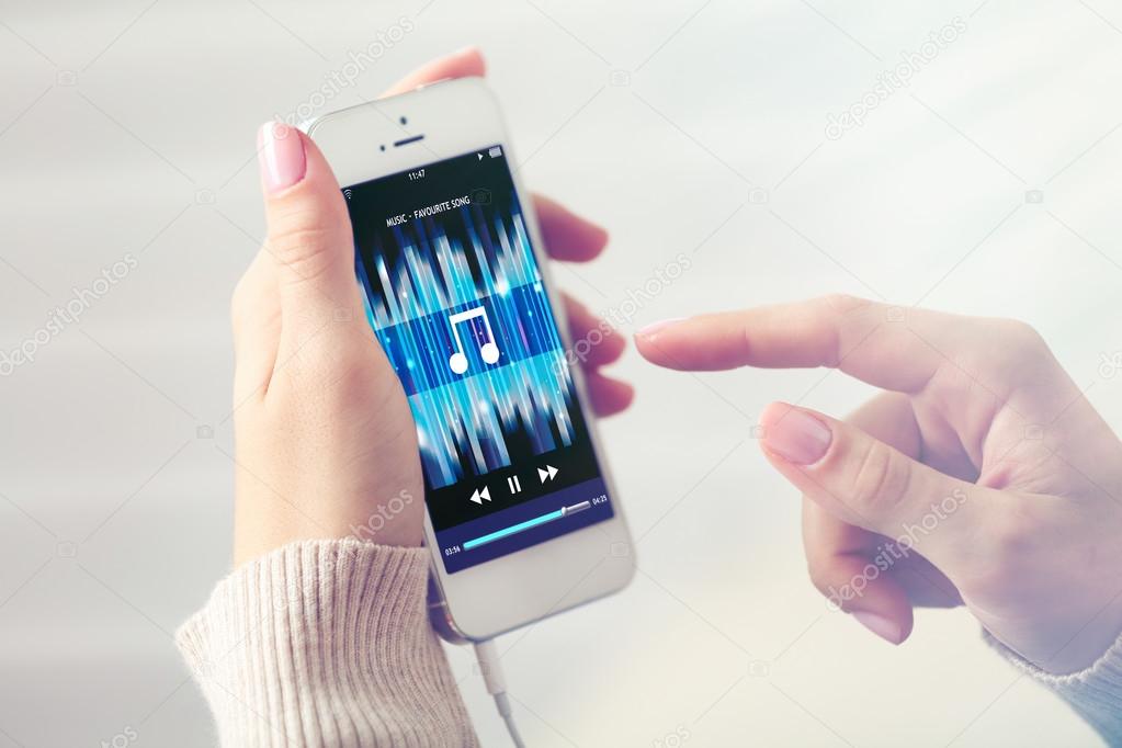 smartphone in female hand