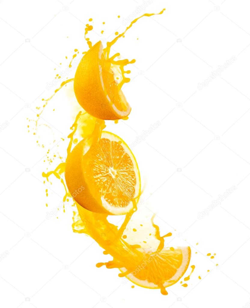 Orange juice splashes