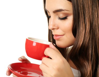 Bir fincan kahveli kadın.