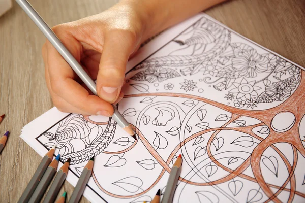 Livre de coloriage antistress adulte — Photo