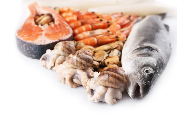 Seafood isolated on white — Stock Photo, Image