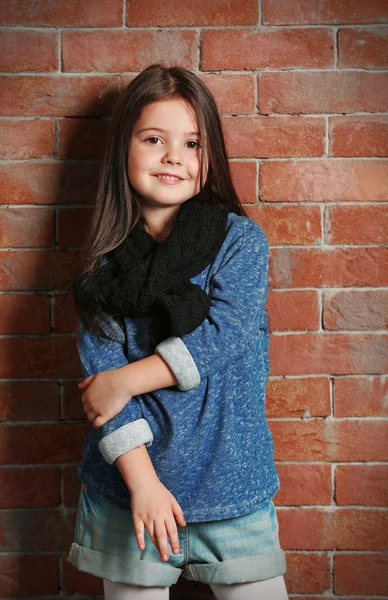 Portrait of little fashion kid girl — Stock Photo, Image
