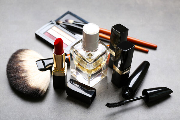 Cosmetics on dark background