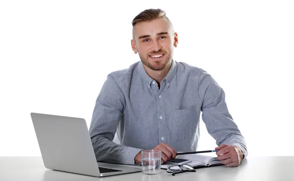 Businessman working with laptop — Stock Photo, Image
