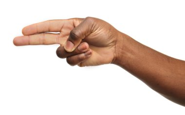 insan eli üzerine beyaz izole