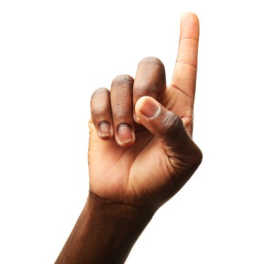 Erkek el üzerinde beyaz izole