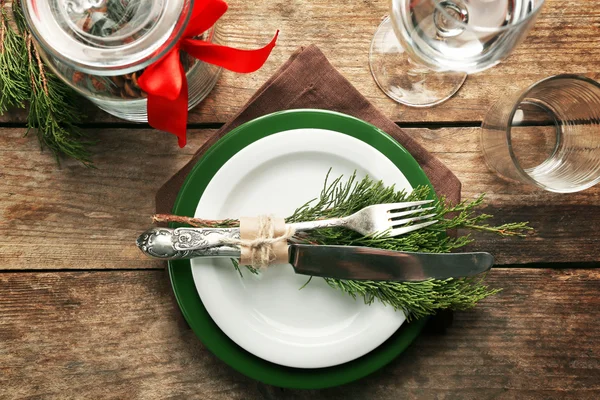 Set di piatti per la cena di Natale — Foto Stock