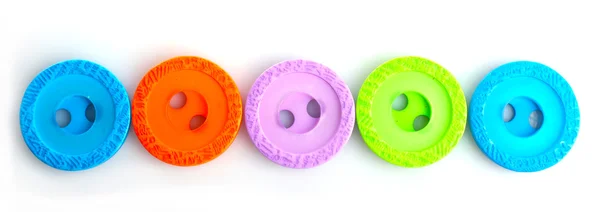 Colorful buttons, isolated on white — Stock Photo, Image