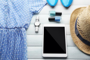 Kadının moda bakmak bileşimi