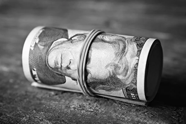 Dollar roll met touw — Stockfoto