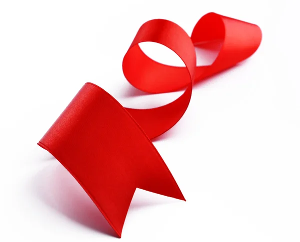 Red satin ribbon — Stock Photo, Image