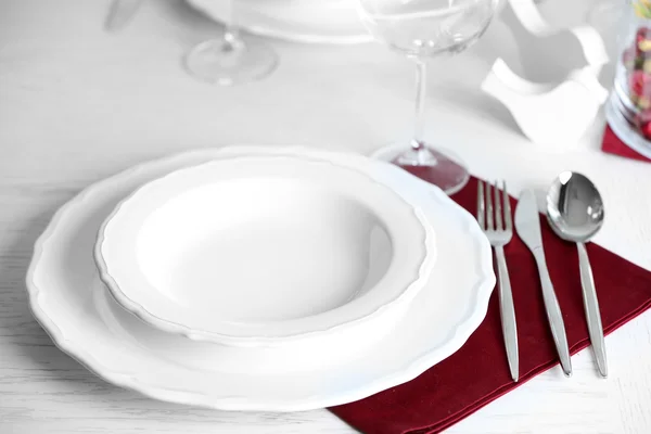 Table set at restaurant — Stock Photo, Image