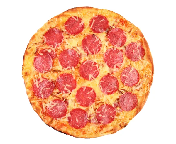 페퍼로니 피자, 흰색 절연 — 스톡 사진