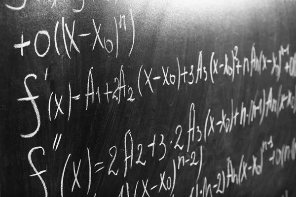 School blackboard with formulas — Stock Photo, Image