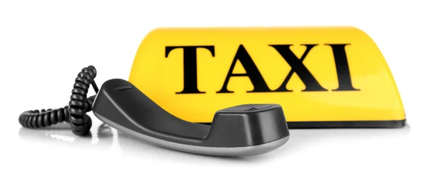 Желтый знак такси — стоковое фото