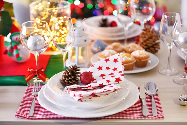 Cenário de mesa de Natal — Fotografia de Stock