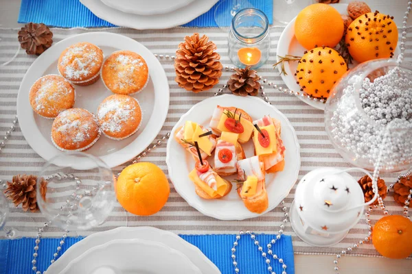 Cena di Natale tavolo a casa — Foto Stock