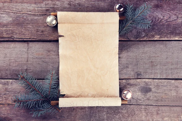 木製の背景のクリスマスのリストを希望します。 — ストック写真