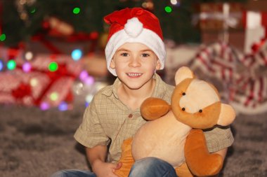 bir Noel oyuncak ayı çocukla