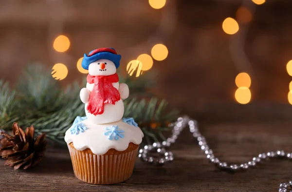 Cupcakes de Noël avec décoration, gros plan — Photo