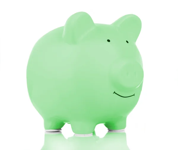 Groene keramische piggy bank — Stockfoto