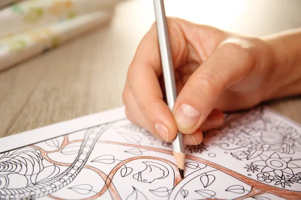 Adult antistress colouring book — Stock Photo, Image