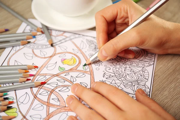 Adult antistress colouring book — Stock Photo, Image