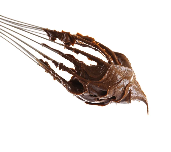 Corolla com creme de chocolate, isolado em branco — Fotografia de Stock