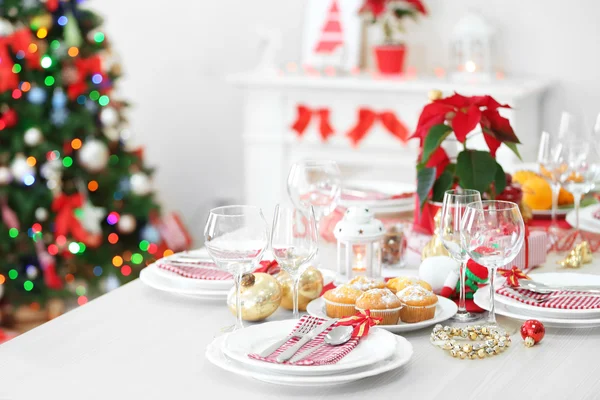 Cenário de mesa de Natal — Fotografia de Stock