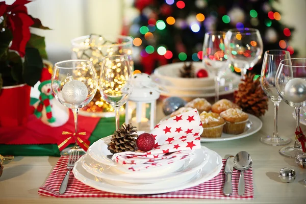 Cenário de mesa de Natal — Fotografia de Stock