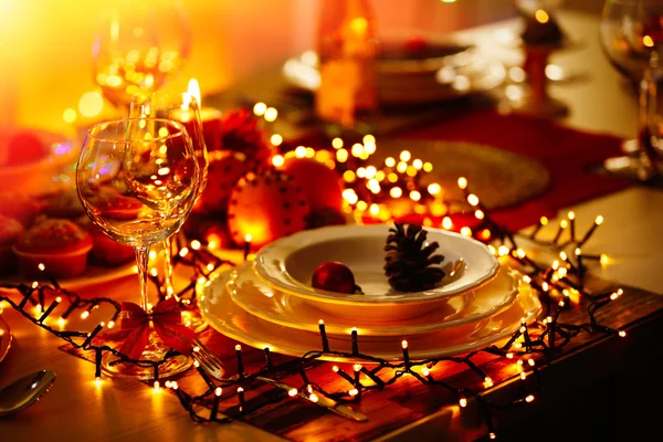 Christmas table setting — Stock Photo, Image